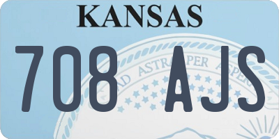 KS license plate 708AJS