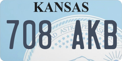 KS license plate 708AKB