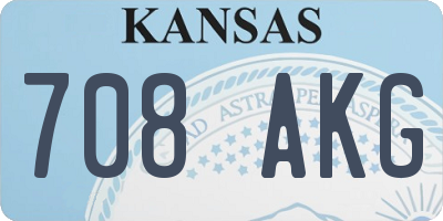 KS license plate 708AKG