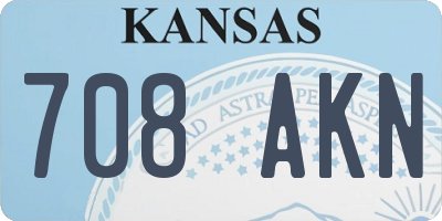 KS license plate 708AKN