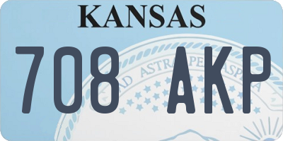 KS license plate 708AKP
