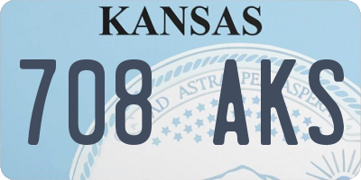 KS license plate 708AKS
