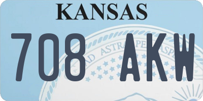 KS license plate 708AKW
