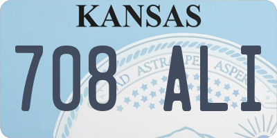 KS license plate 708ALI