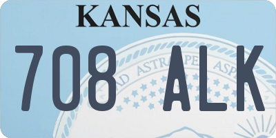 KS license plate 708ALK