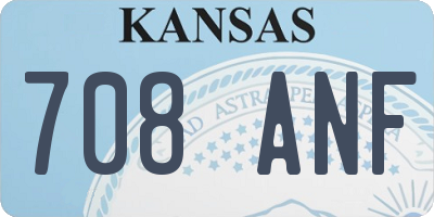 KS license plate 708ANF