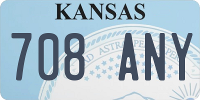 KS license plate 708ANY