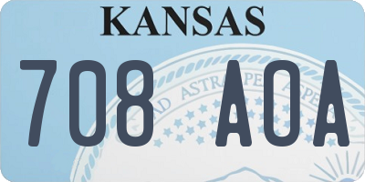 KS license plate 708AOA