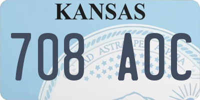 KS license plate 708AOC