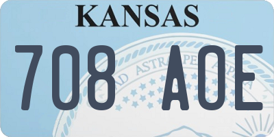 KS license plate 708AOE