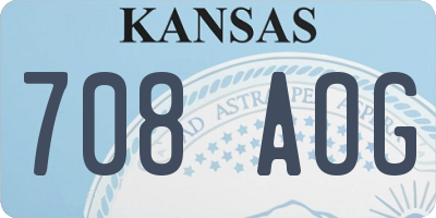 KS license plate 708AOG