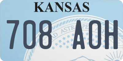 KS license plate 708AOH