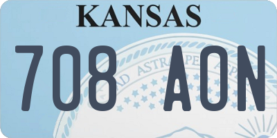 KS license plate 708AON