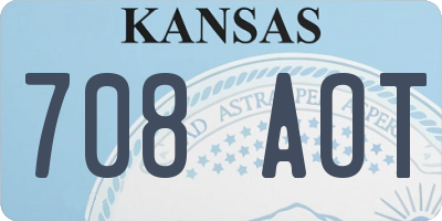 KS license plate 708AOT