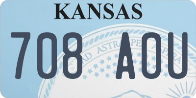 KS license plate 708AOU
