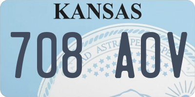 KS license plate 708AOV