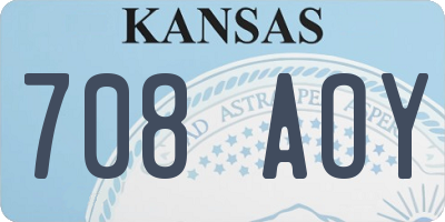 KS license plate 708AOY