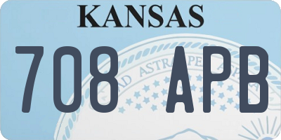 KS license plate 708APB