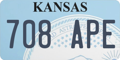 KS license plate 708APE