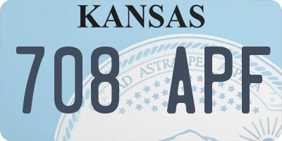 KS license plate 708APF