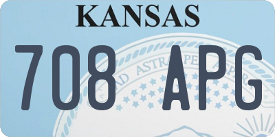 KS license plate 708APG
