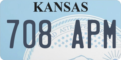 KS license plate 708APM