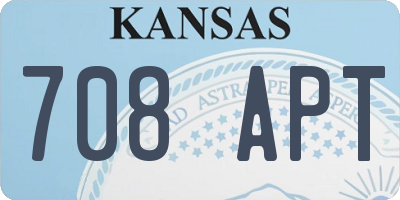 KS license plate 708APT
