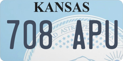 KS license plate 708APU