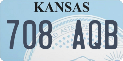 KS license plate 708AQB