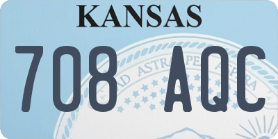 KS license plate 708AQC