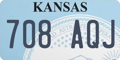 KS license plate 708AQJ
