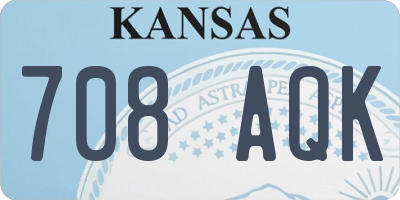 KS license plate 708AQK