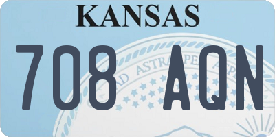 KS license plate 708AQN