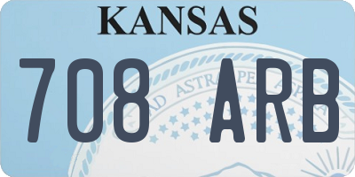 KS license plate 708ARB