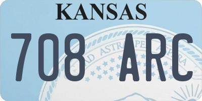 KS license plate 708ARC