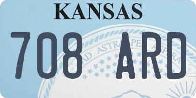 KS license plate 708ARD