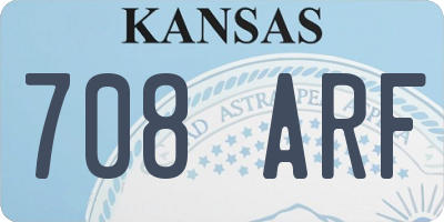 KS license plate 708ARF