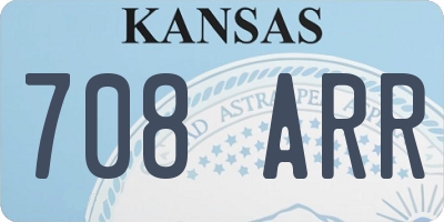 KS license plate 708ARR