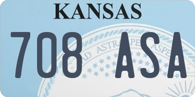 KS license plate 708ASA