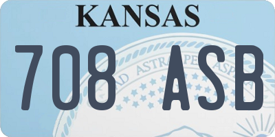 KS license plate 708ASB