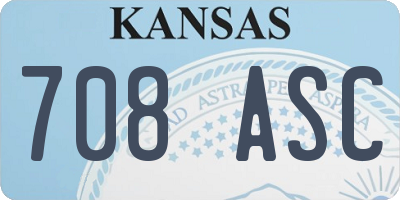 KS license plate 708ASC