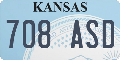 KS license plate 708ASD