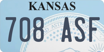 KS license plate 708ASF