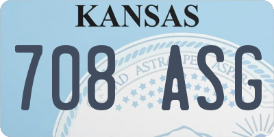 KS license plate 708ASG
