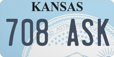 KS license plate 708ASK