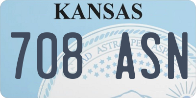 KS license plate 708ASN