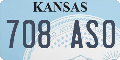 KS license plate 708ASO