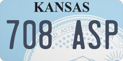 KS license plate 708ASP