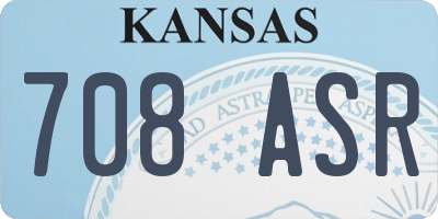 KS license plate 708ASR
