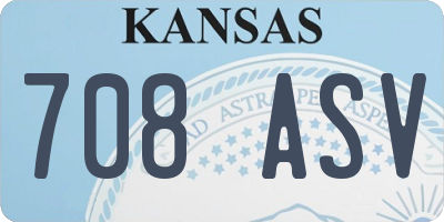 KS license plate 708ASV